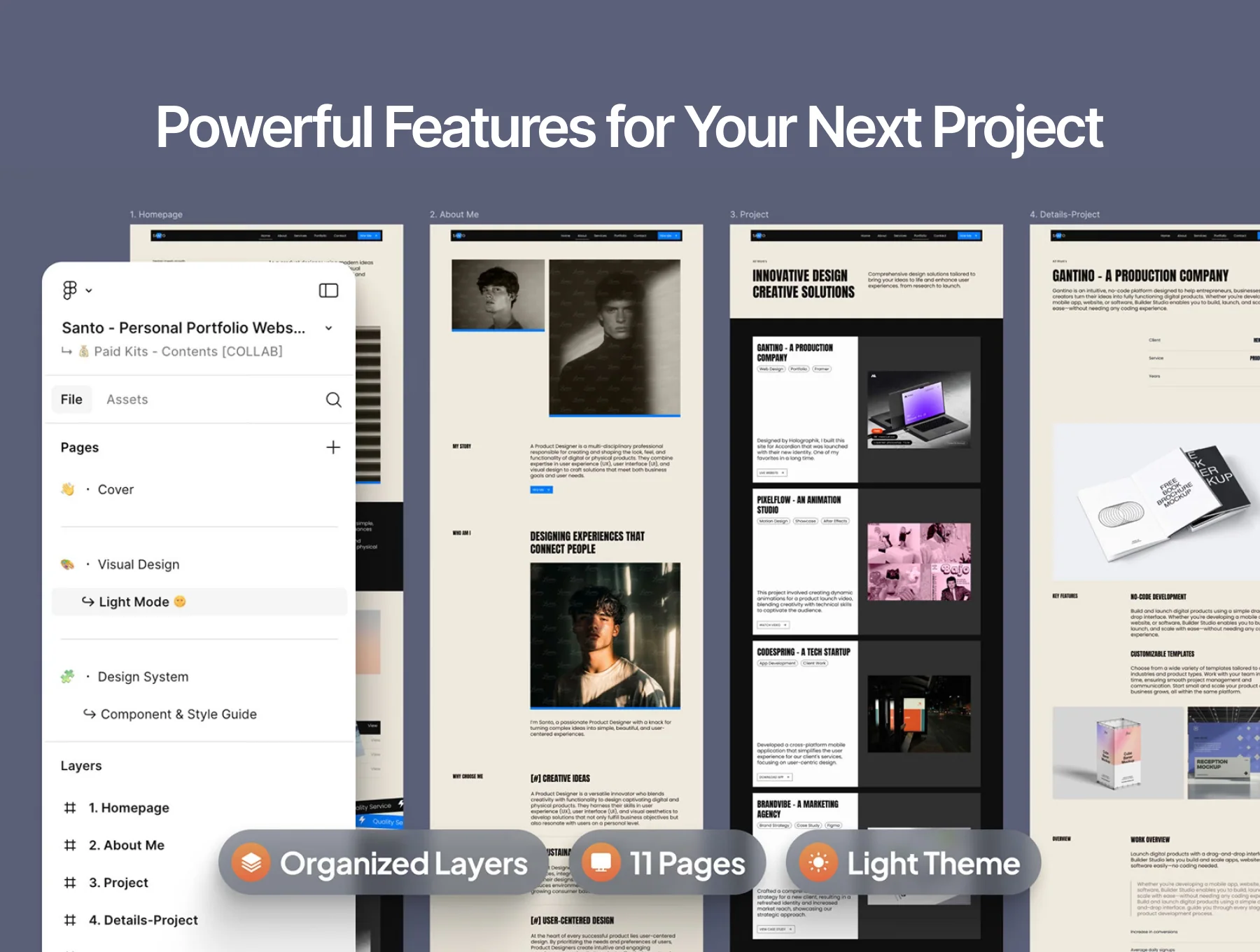 Santo - Personal Portfolio Website UI Kit 🚀 2