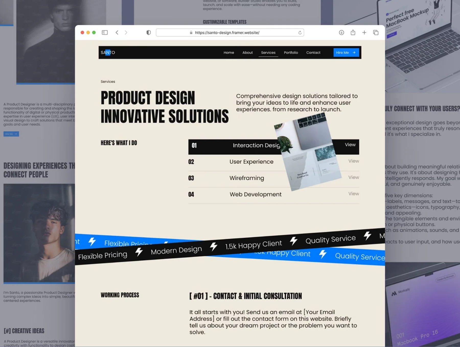 Santo - Personal Portfolio Website UI Kit 🚀 3