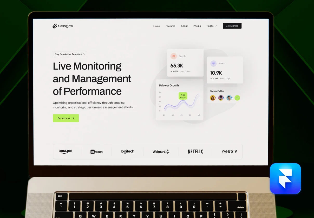 Sassglow - Framer SaaS Website Templates