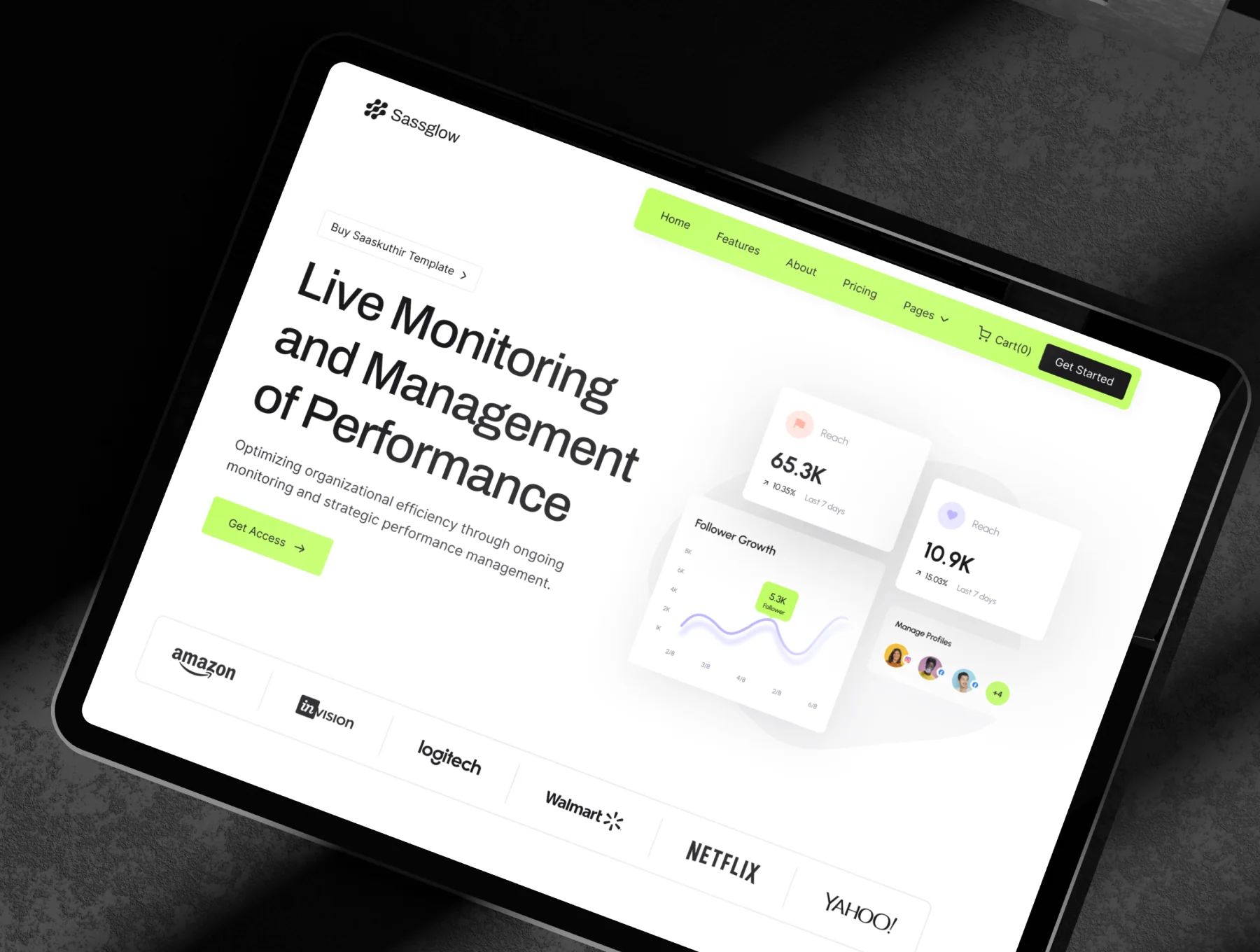 Sassglow - Framer SaaS Website Templates 3