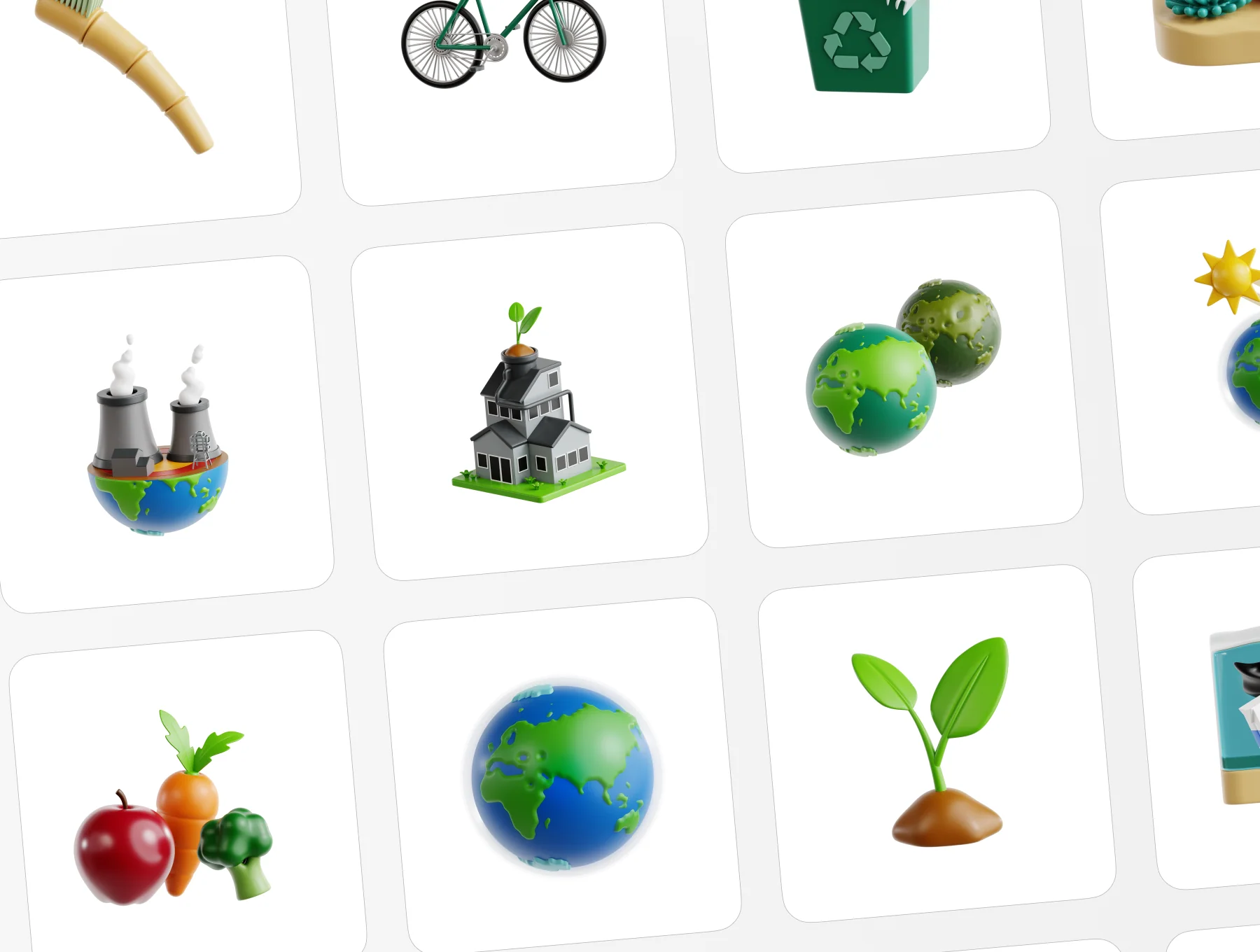 Save Earth 3D Icon Set 5