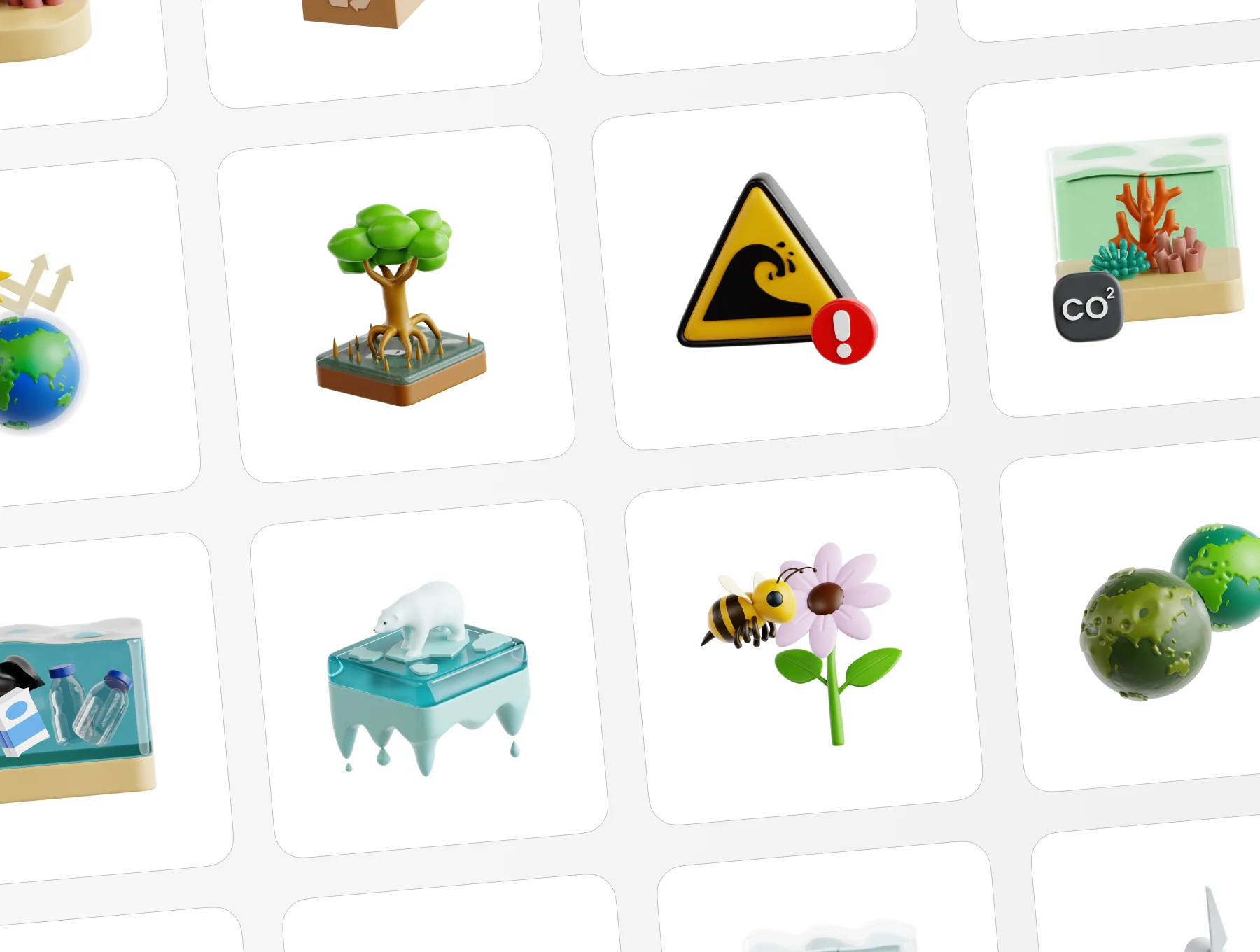Save Earth 3D Icon Set 6