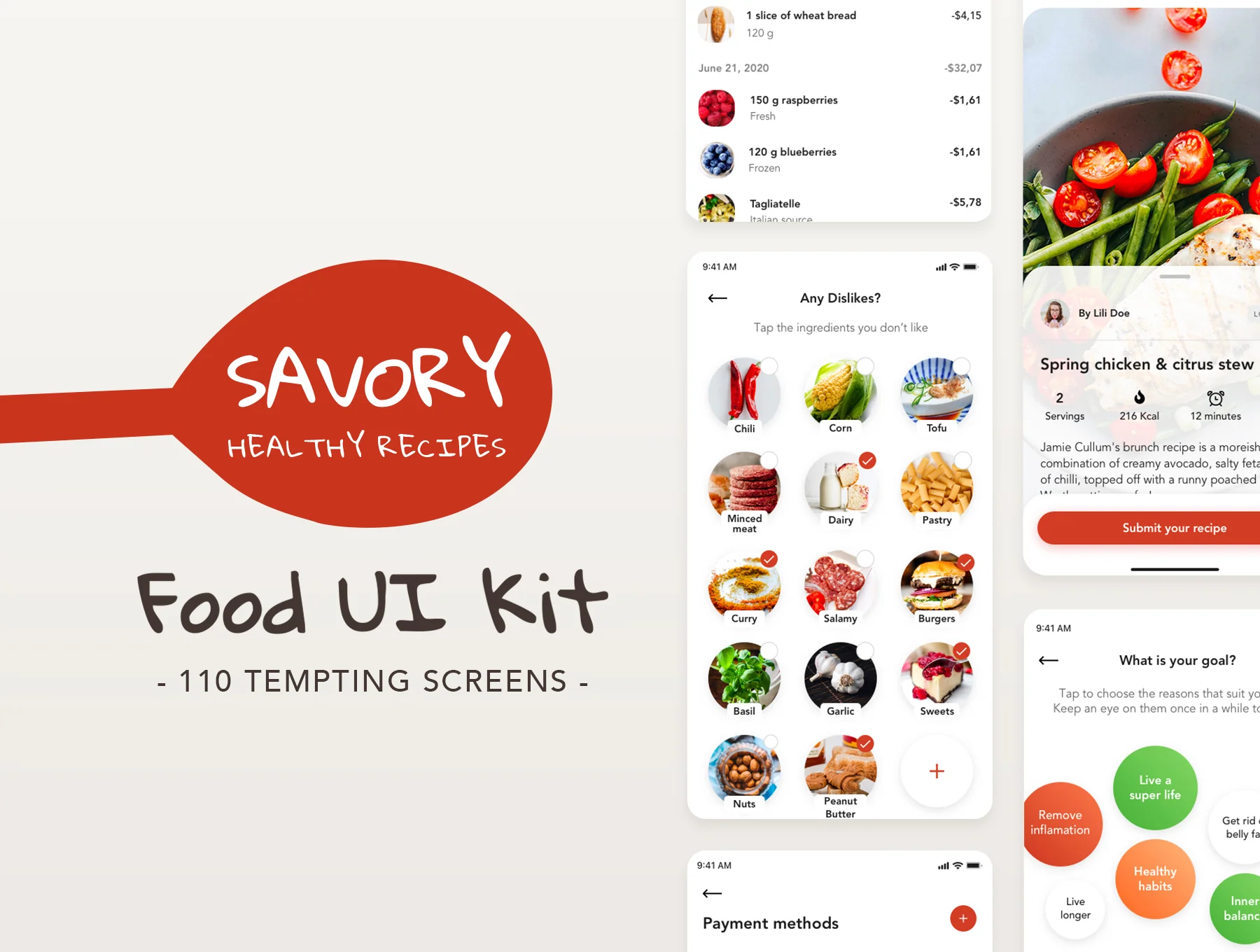 Savory - Food UI Kit