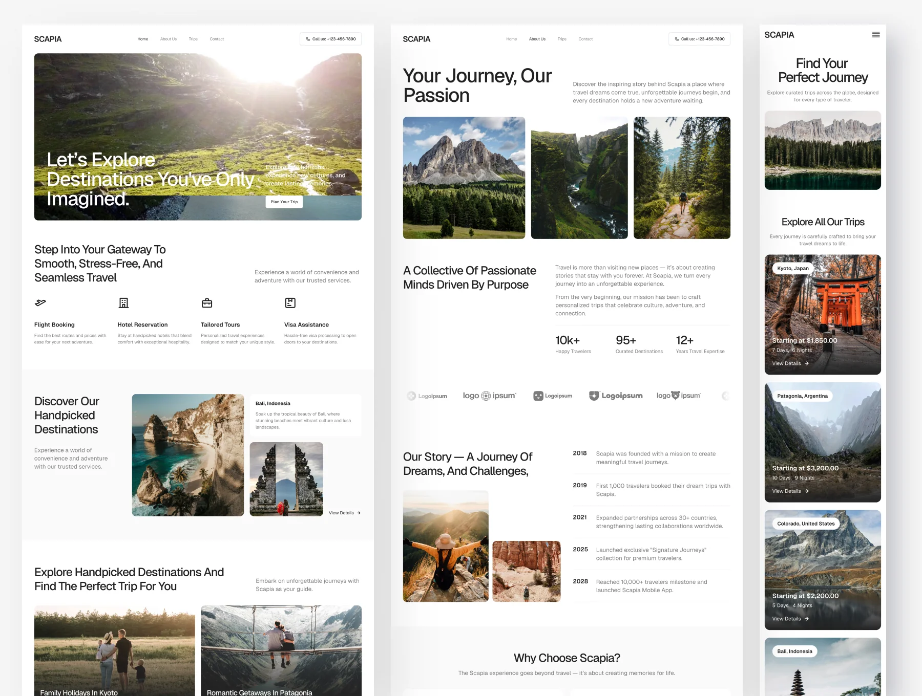 Scapia - Travel Agency Website Framer Template