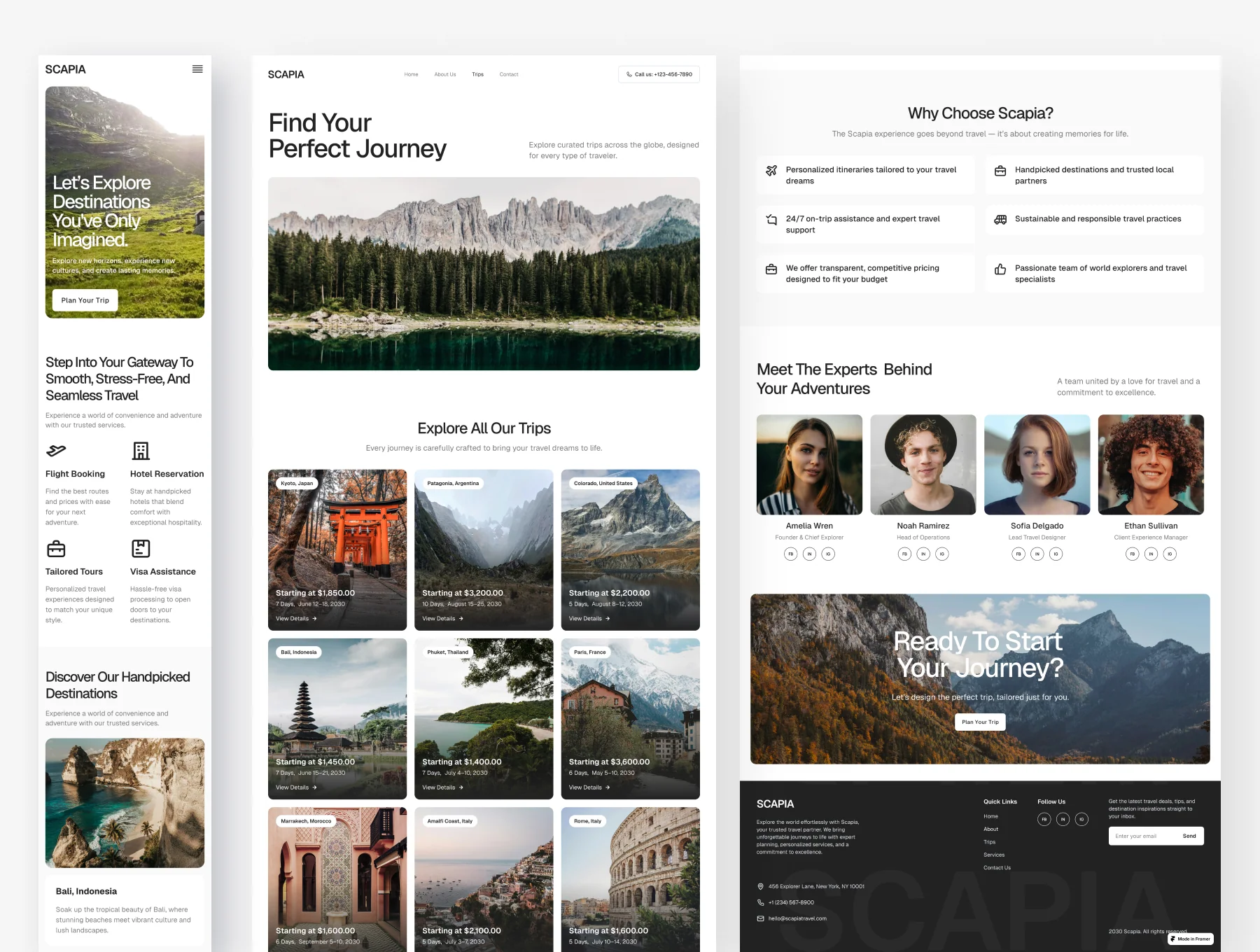 Scapia - Travel Agency Website Framer Template 3