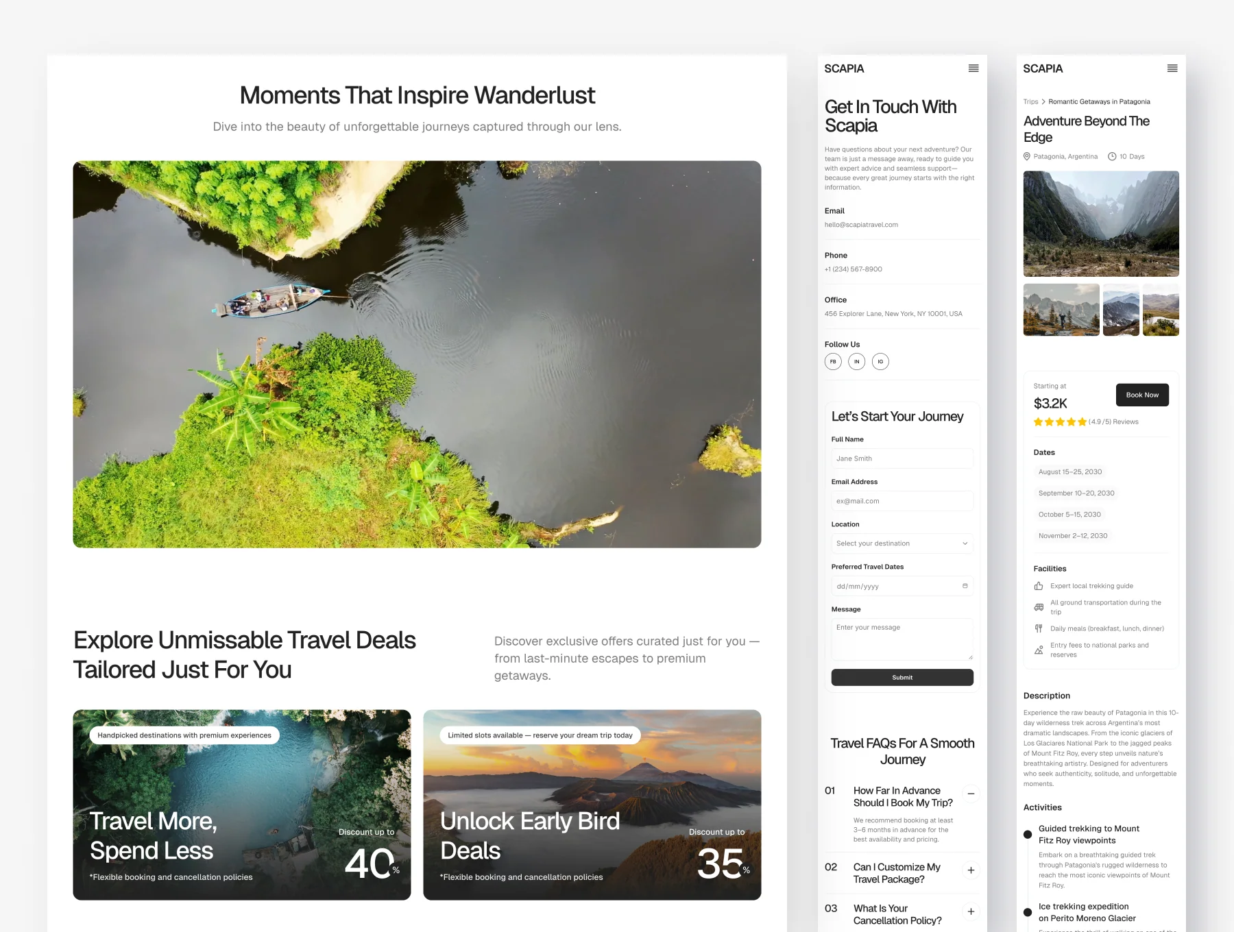 Scapia - Travel Agency Website Framer Template 4