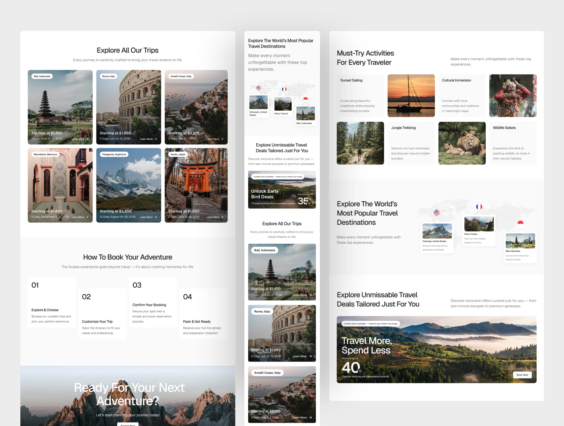 Scapia - Travel Agency Website UI Figma Template 2