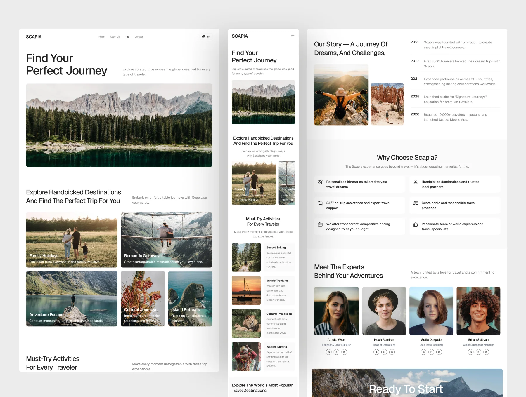 Scapia - Travel Agency Website UI Figma Template 3