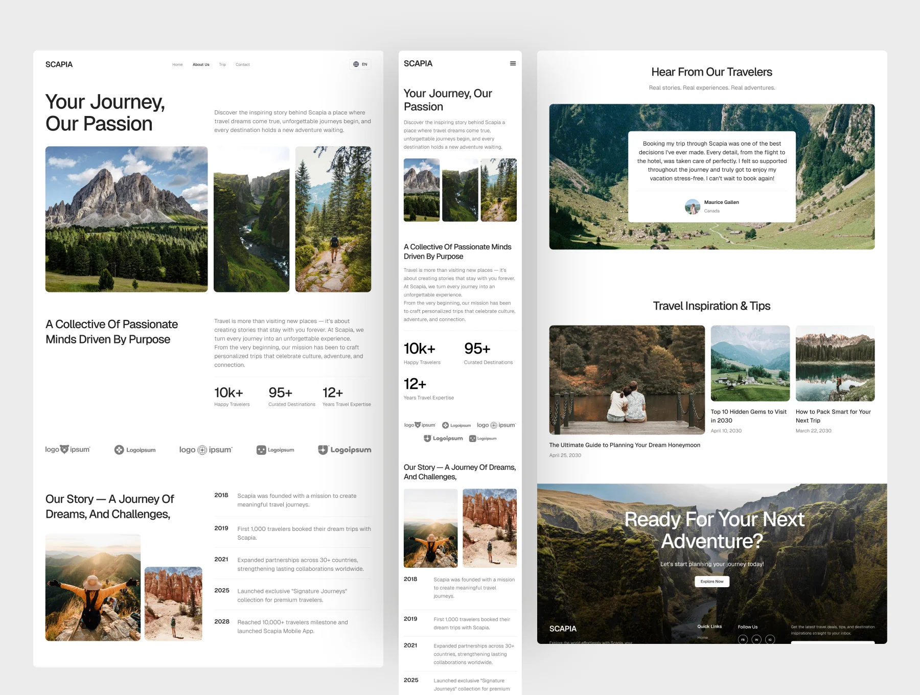 Scapia - Travel Agency Website UI Figma Template 4