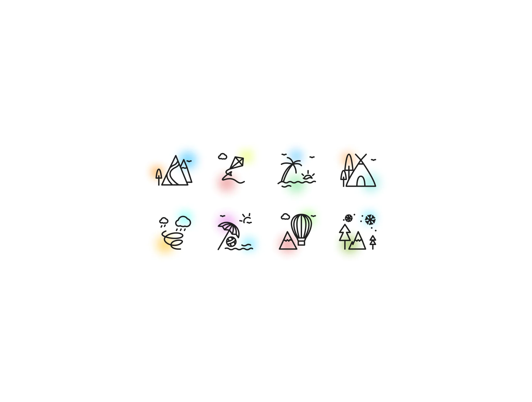 Scenery and travels icons 2
