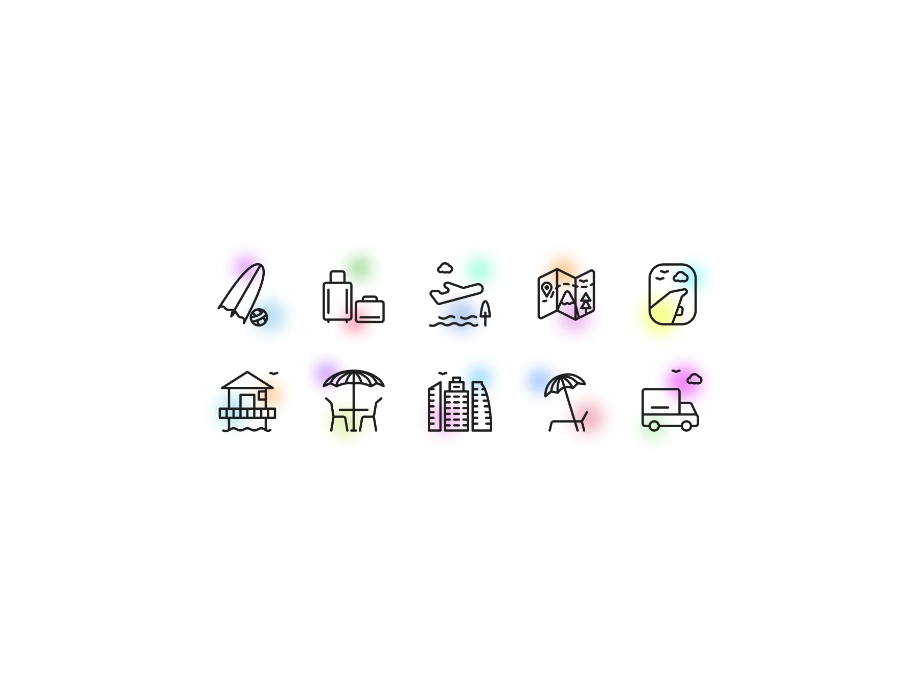 Scenery and travels icons 3
