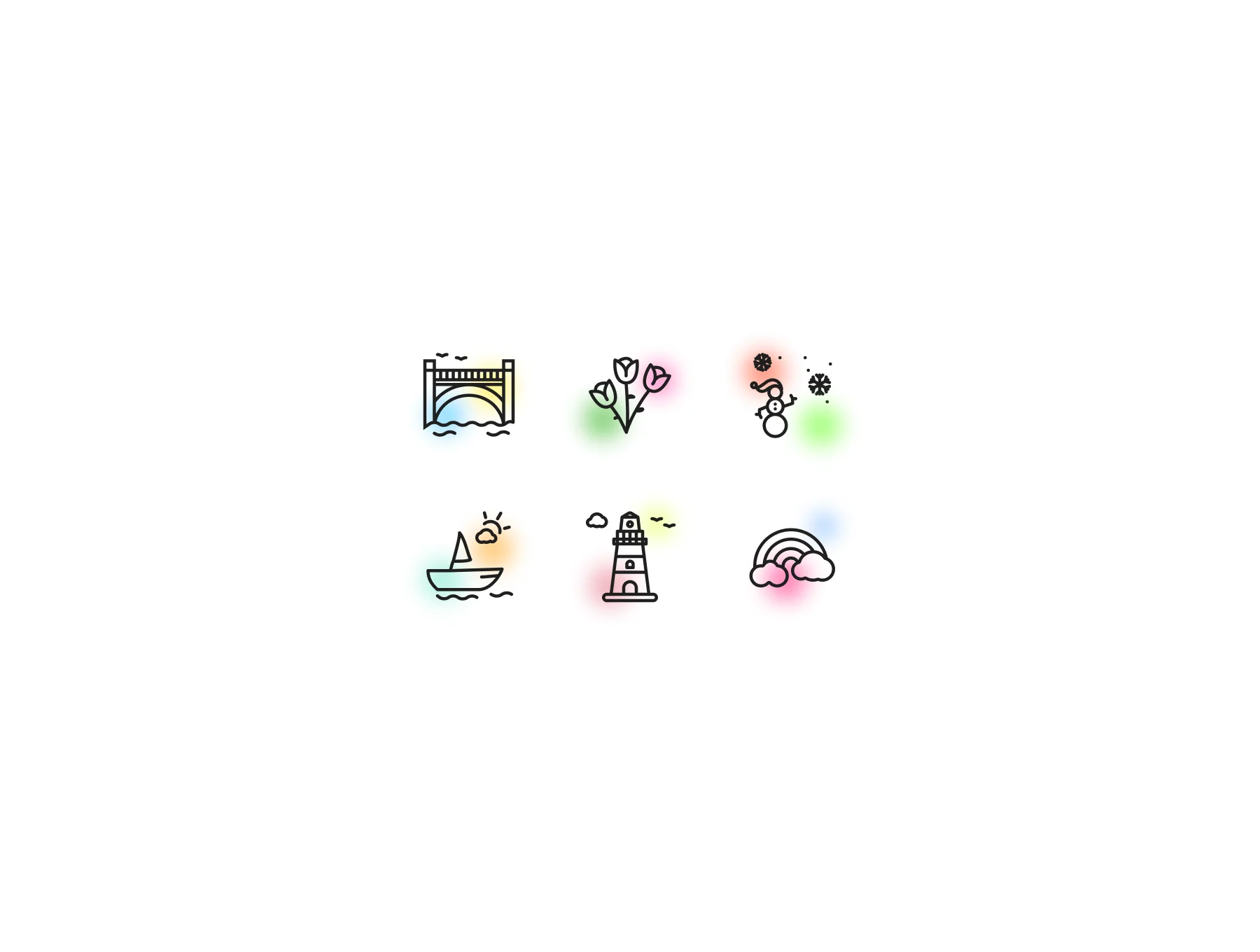 Scenery and travels icons 4