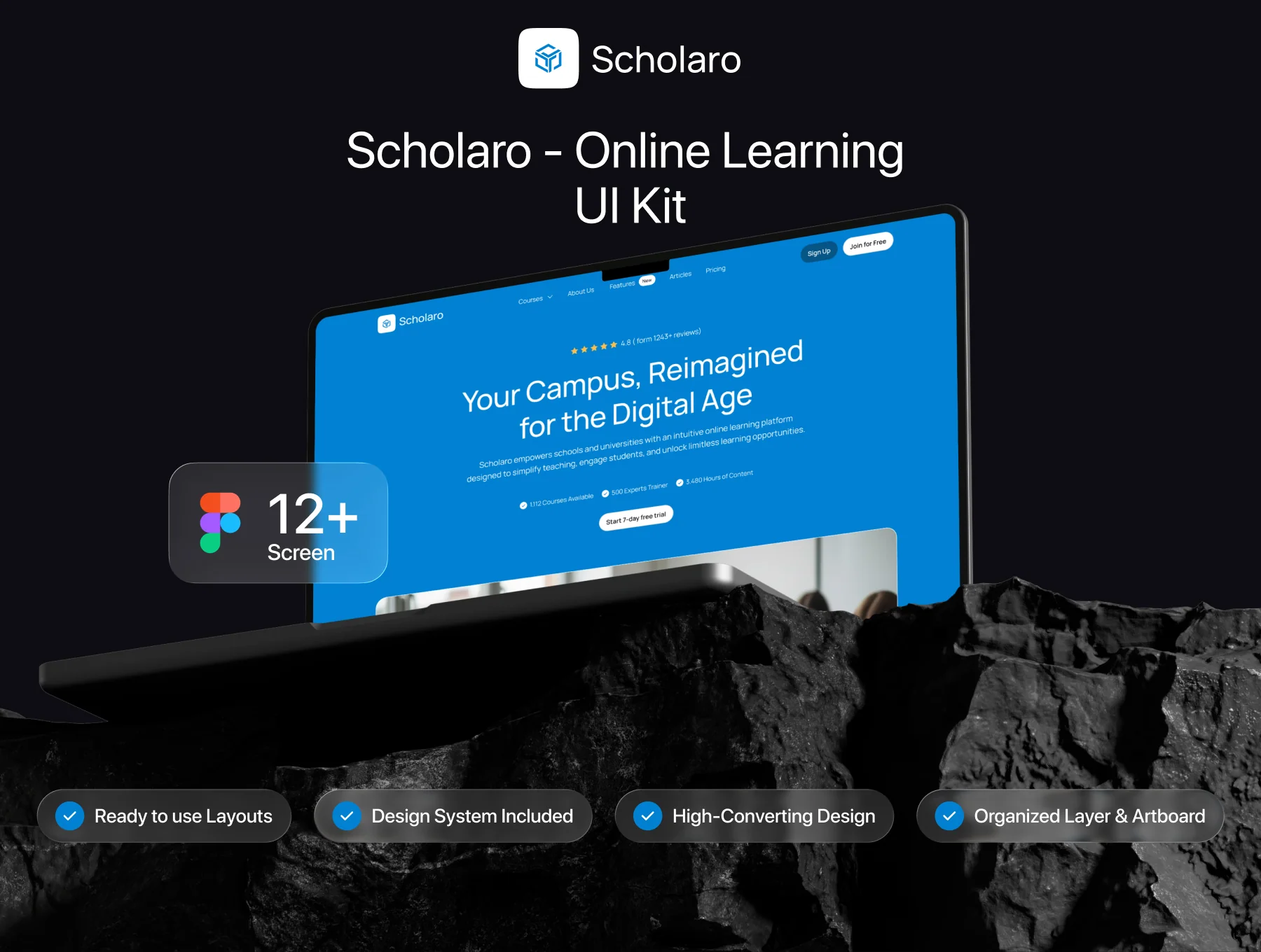 Scholaro - Online Learning Platform Website UI Kit