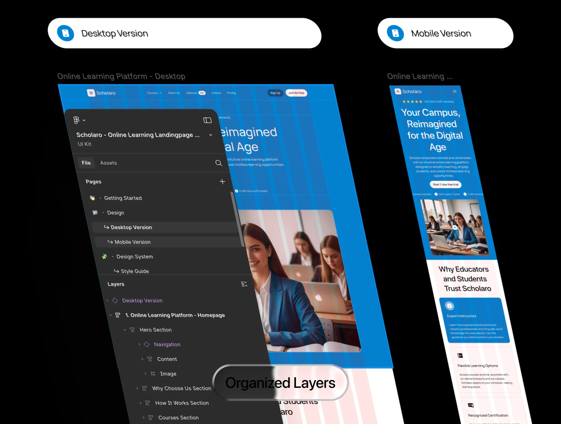 Scholaro - Online Learning Platform Website UI Kit 3
