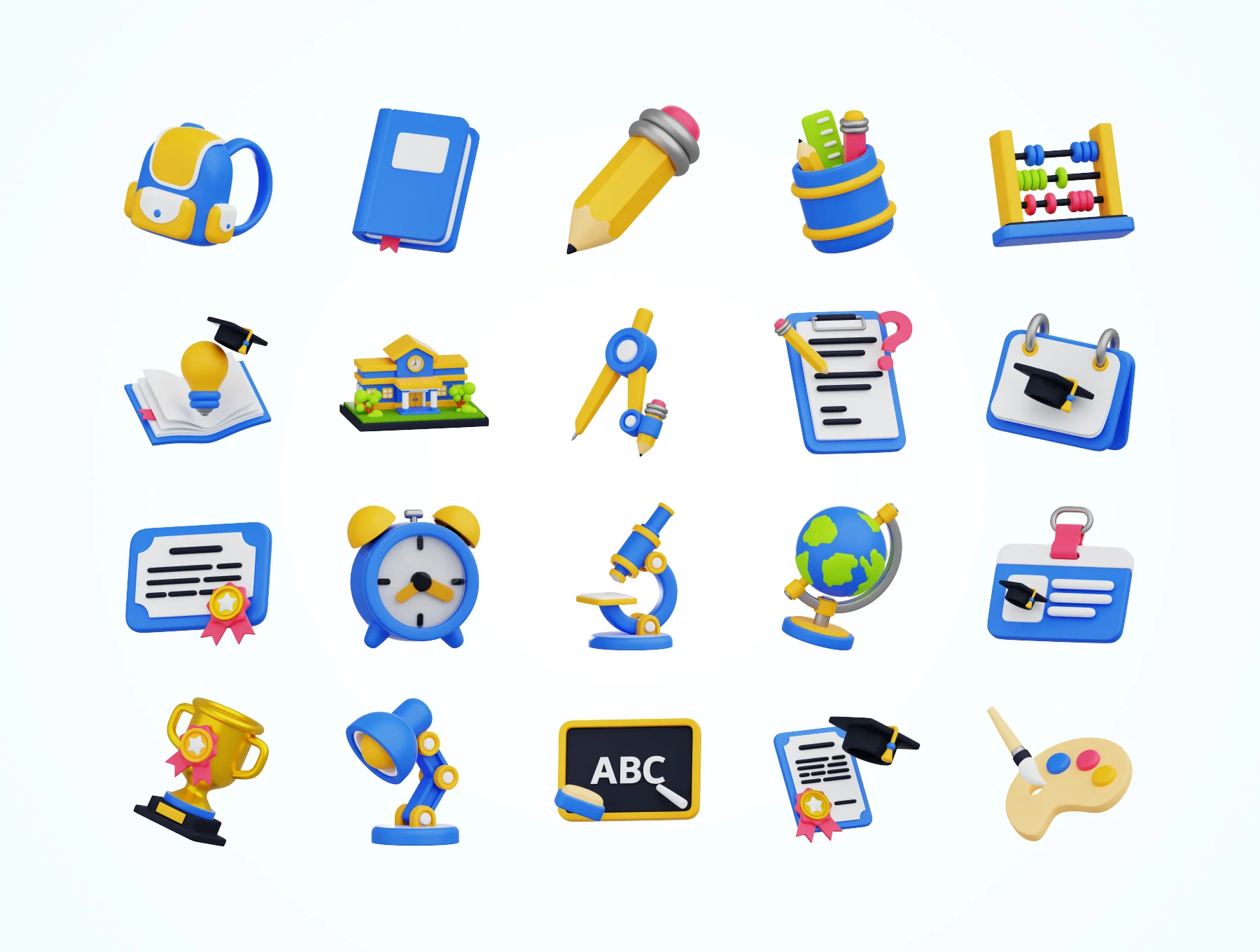 School and Education 3D Icon Set 5