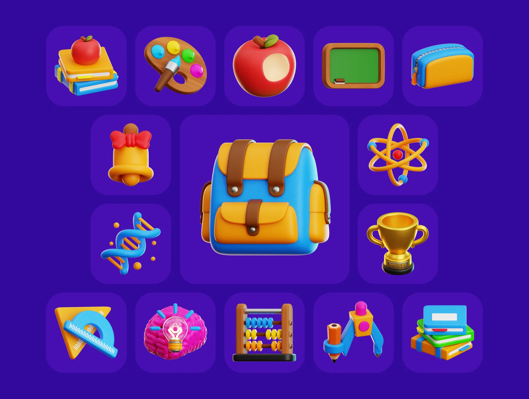Education Back To School 3D Illustration Pack 6