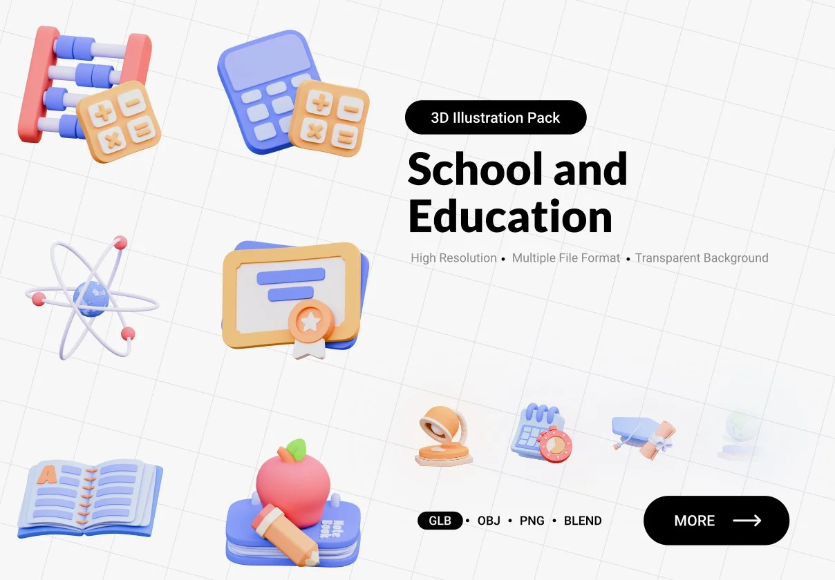 School and Education 3D Illustration