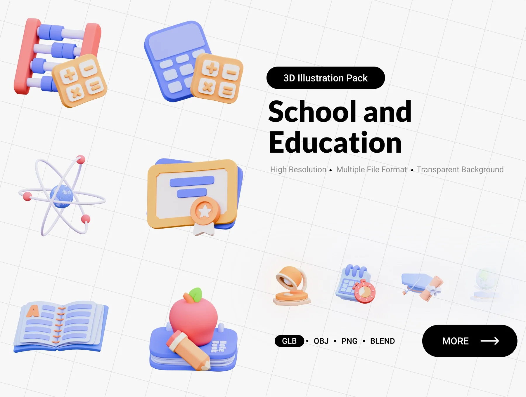 School and Education 3D Illustration