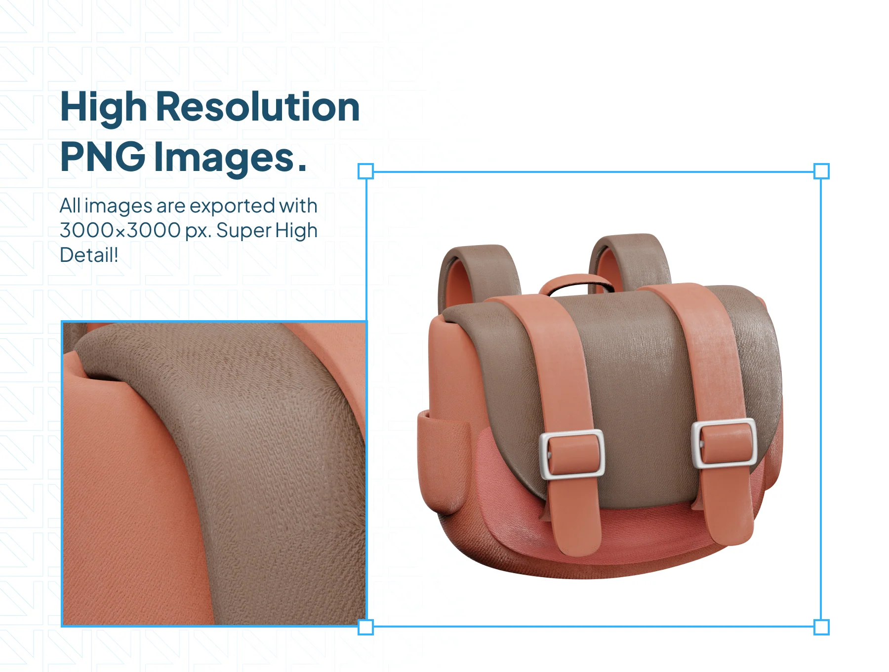 School Backpack 3D Icon 3
