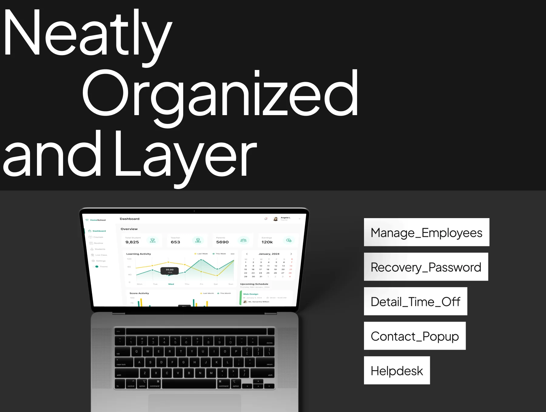 School Dashboard UI Kit 4