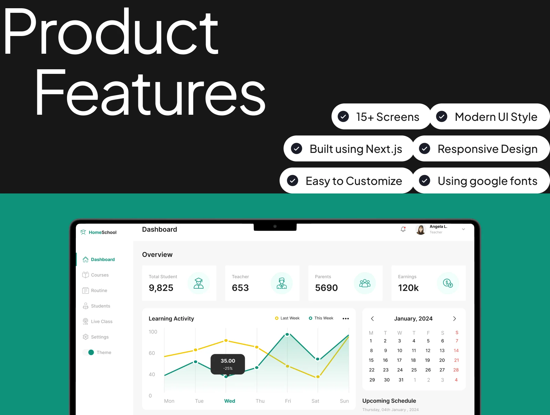 School Dashboard Web Template