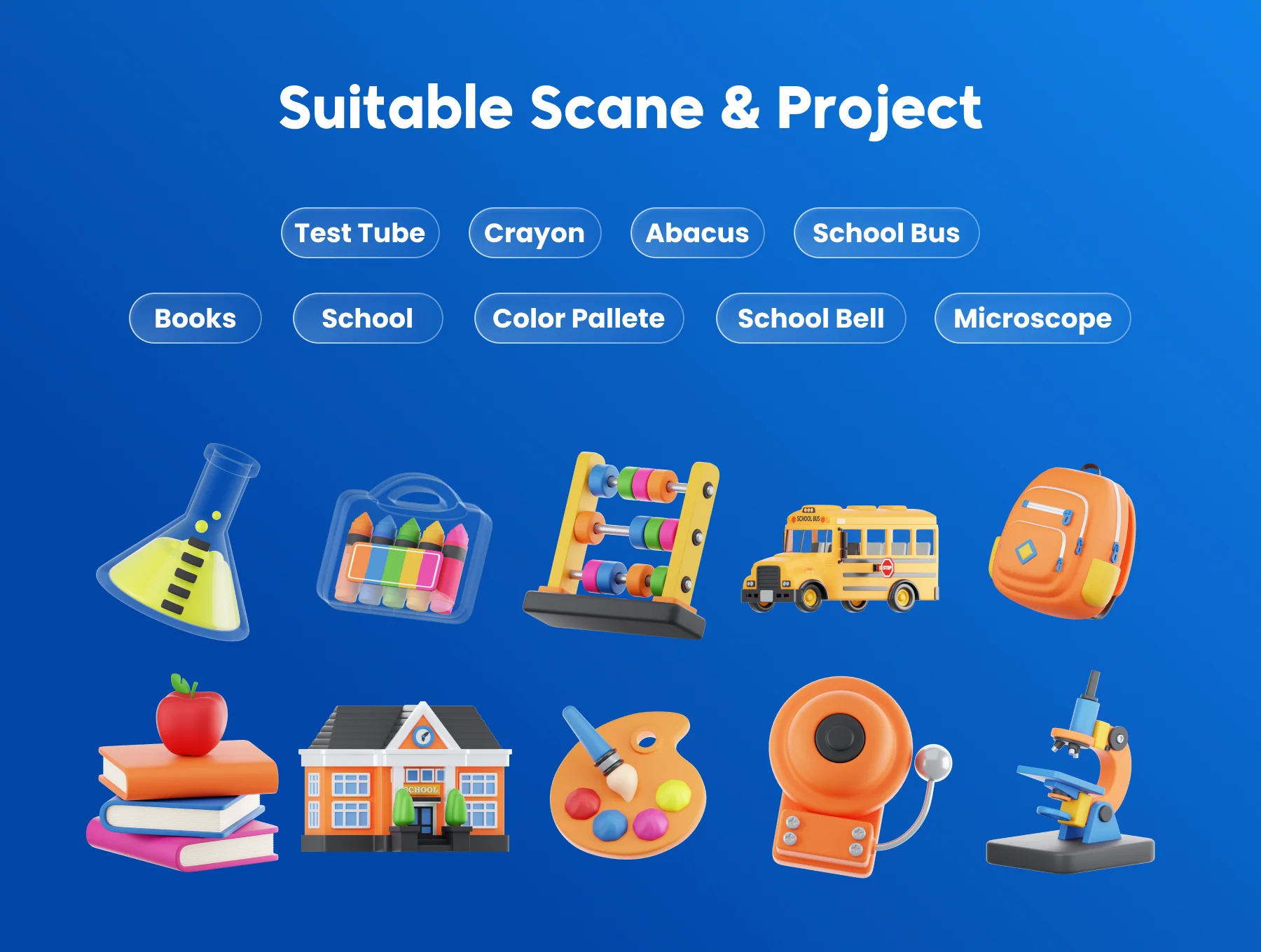 School & Education 3D Icon Pack 4