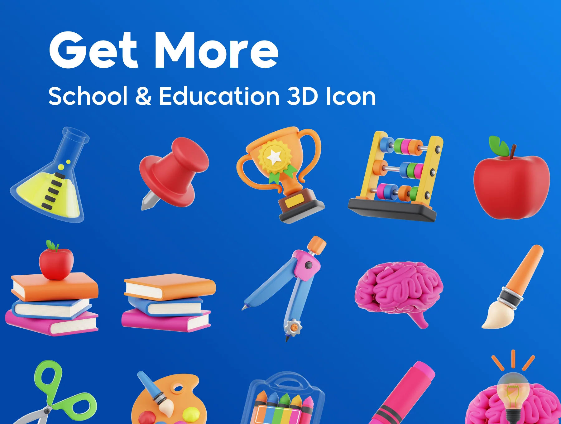 School & Education 3D Icon Pack 5