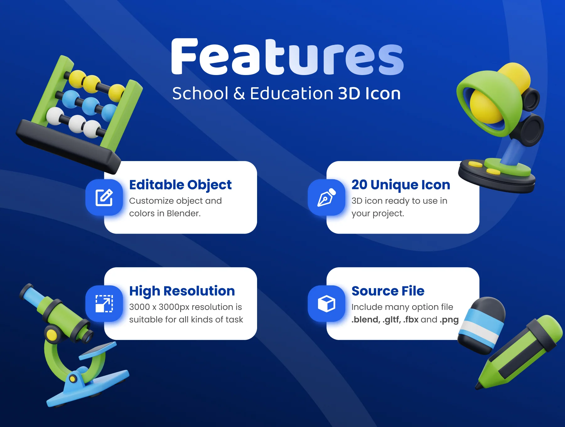 School & Education 3D Icon Set 2