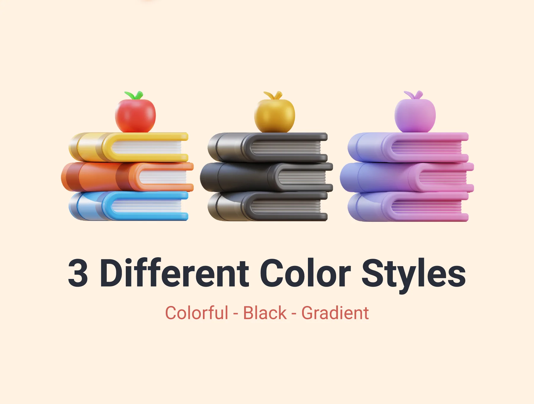 School Education & Learning 3D Icon Pack 3