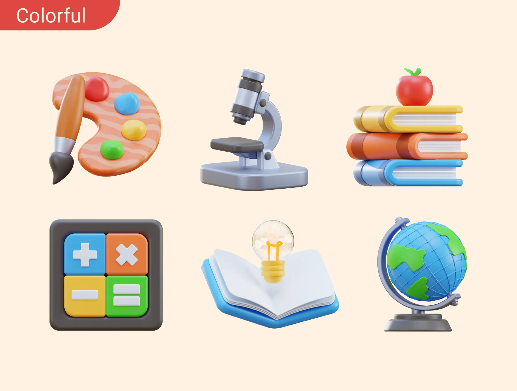 School Education & Learning 3D Icon Pack 5