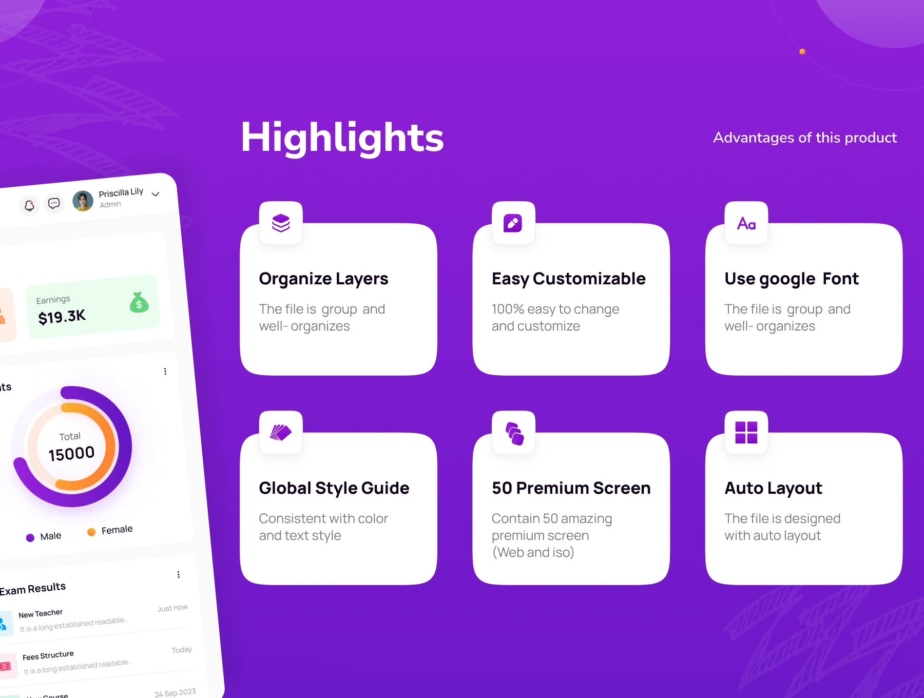 School Management Dashboard UI Kit 2