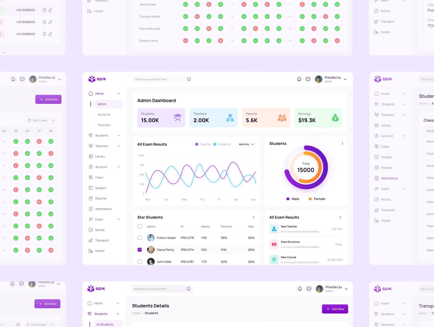 School Management Dashboard UI Kit 3