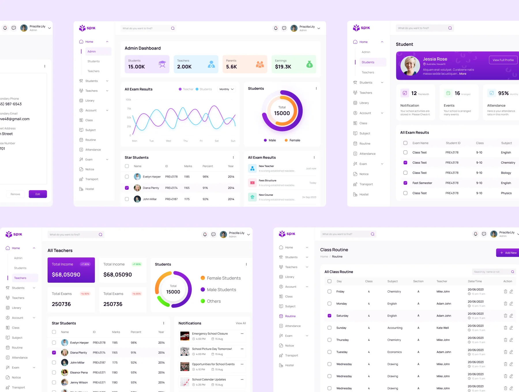 School Management Dashboard UI Kit 4
