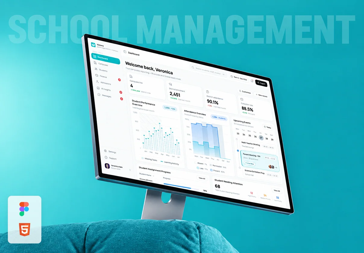 School Management System Web App UI Kit