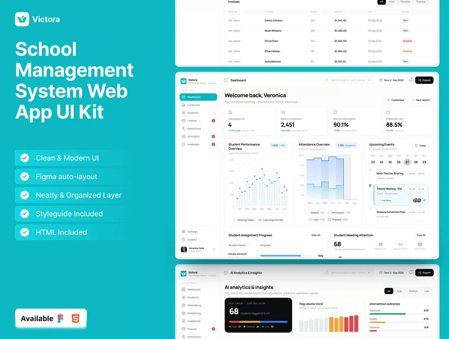School Management System Web App UI Kit