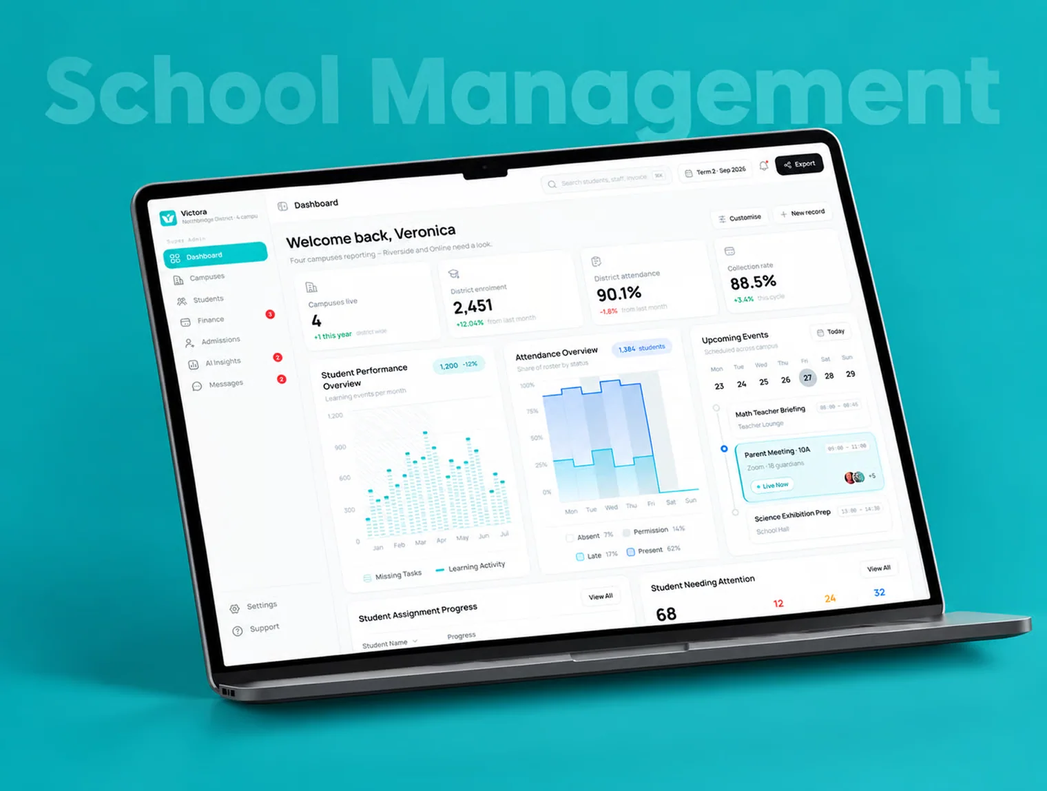 School Management System Web App UI Kit 4