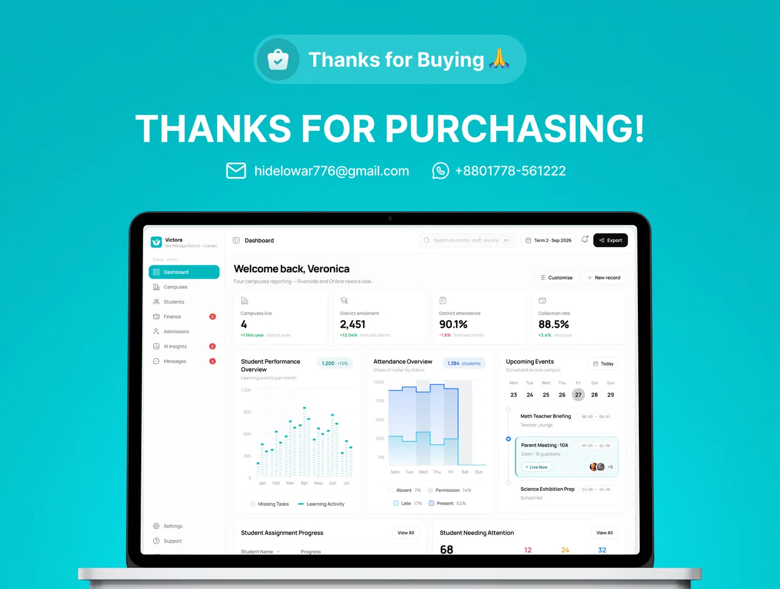 School Management System Web App UI Kit 8