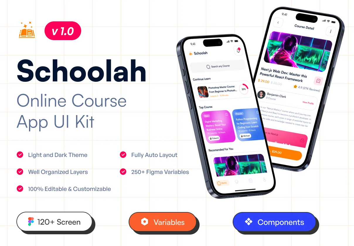 Schoolah - Online Course App UI KIT