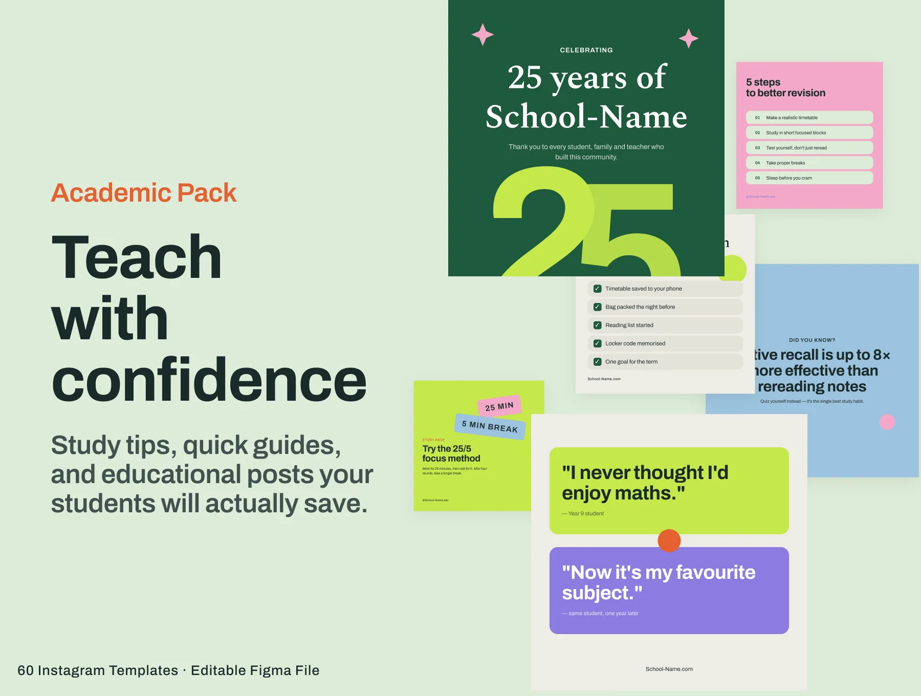 Schoolyard Academic Pack - 60 Instagram (Canva + Figma) 4