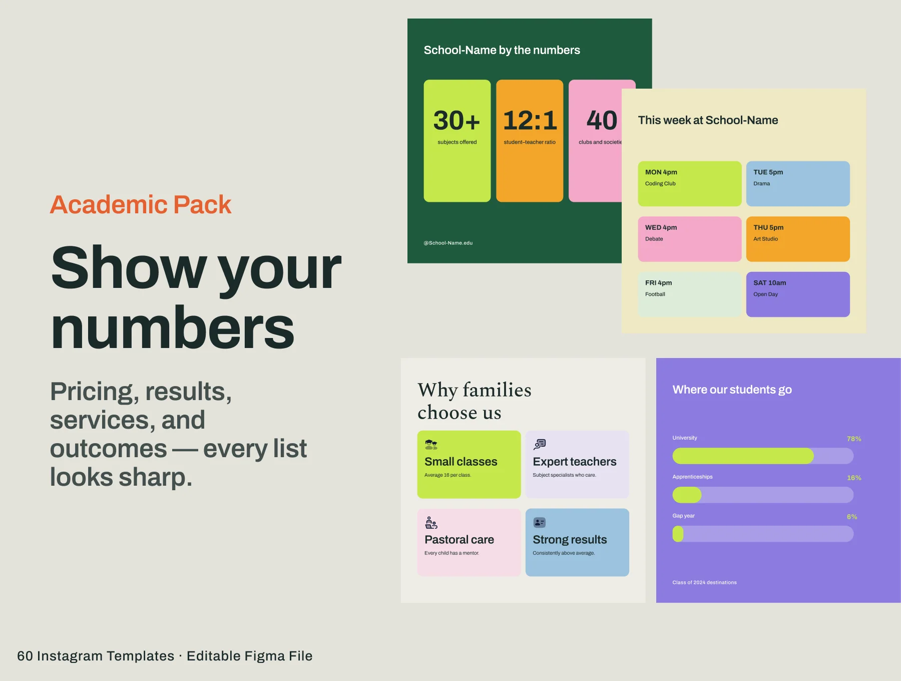 Schoolyard Academic Pack - 60 Instagram (Canva + Figma) 6