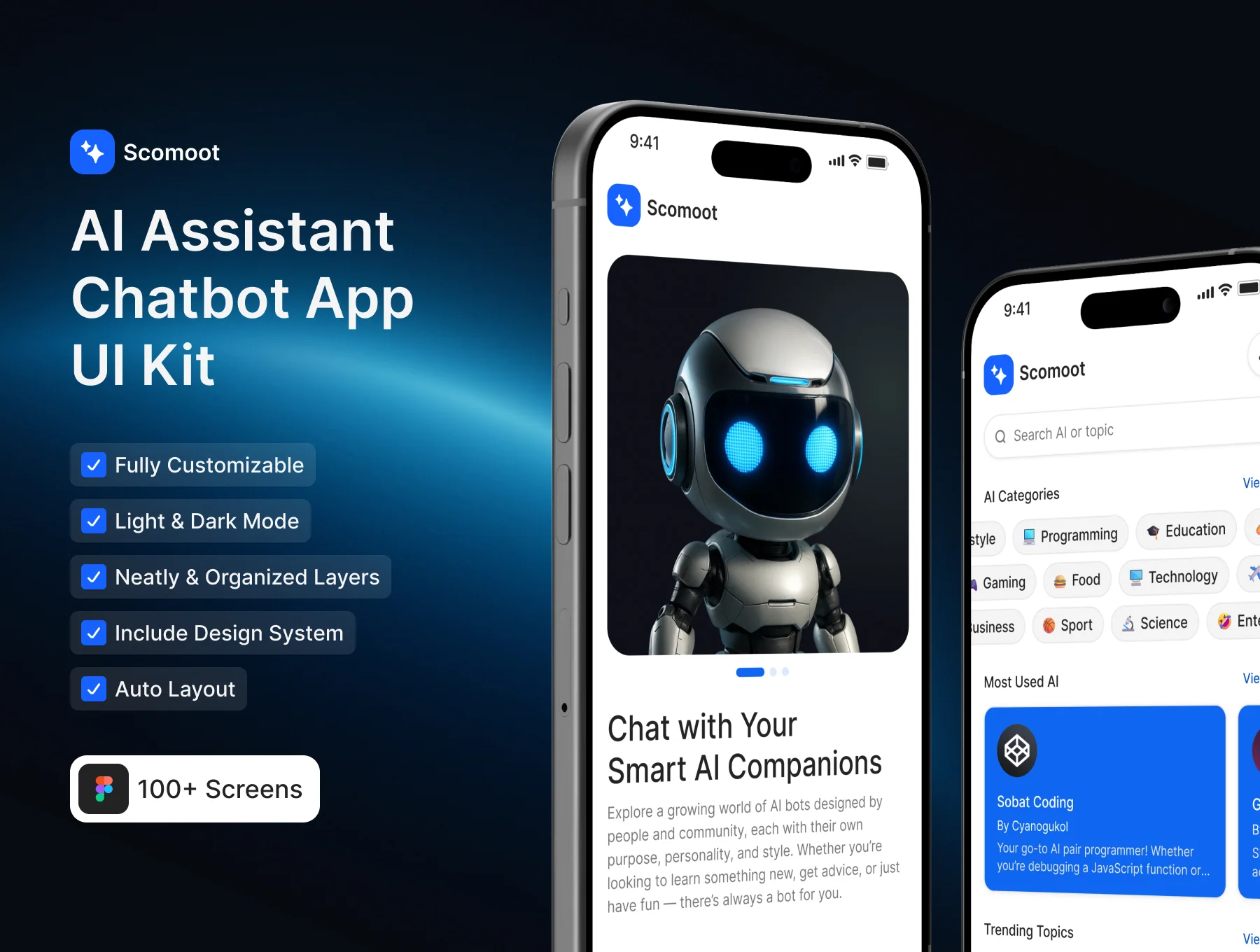 Scomoot - AI Assistant Chatbot App UI Kit