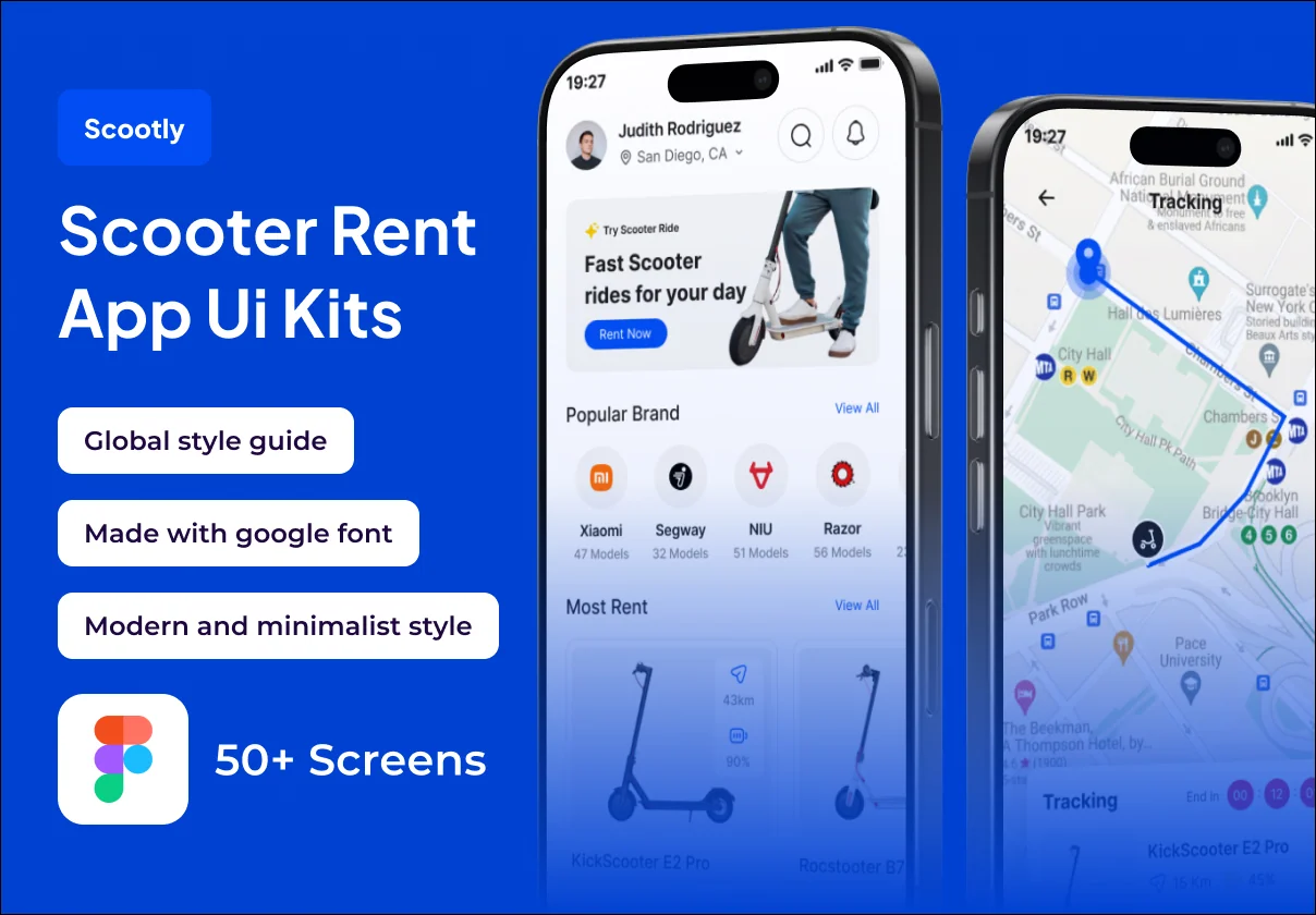 Scootly - Scooter Rent Premium UI KIts App