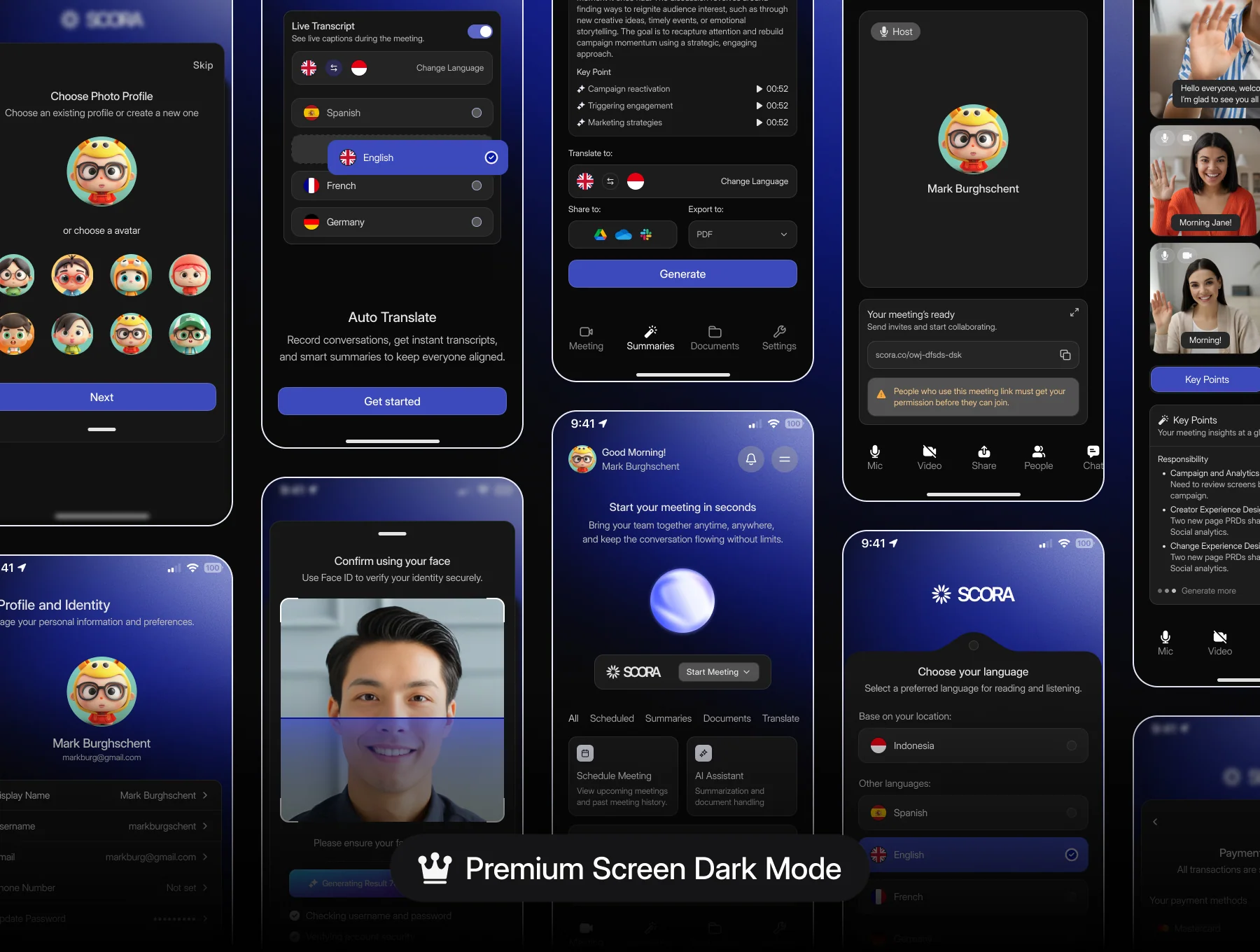 Scora — AI Meeting Video Mobile Apps UI Kit 4