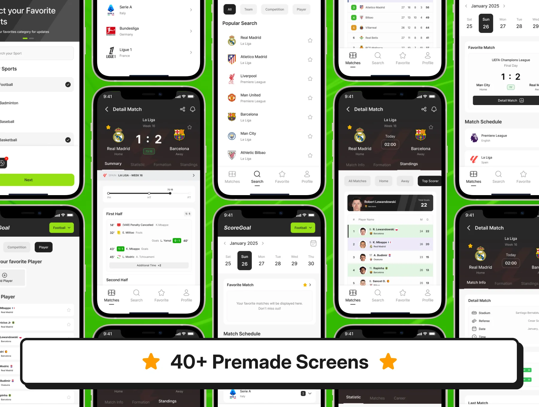 ScoreGoal - Live Score Sport App UI Kit 2