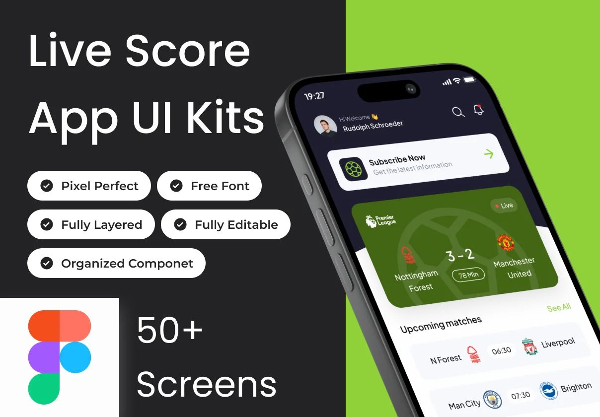 ScorePlay - Live Score & Streaming Football App Ui Kits