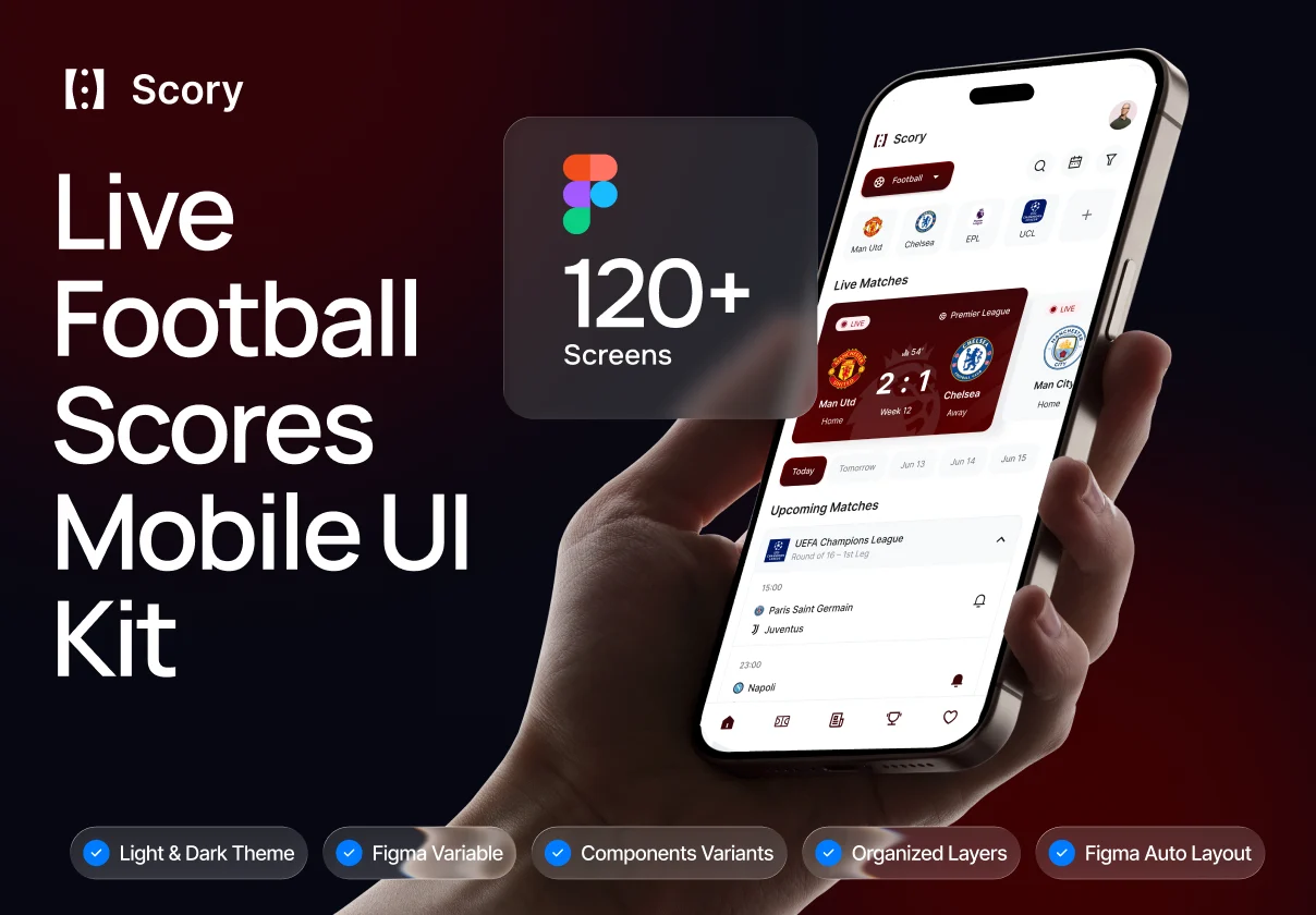 Scory - Live Football Scores Mobile Apps UI KIT