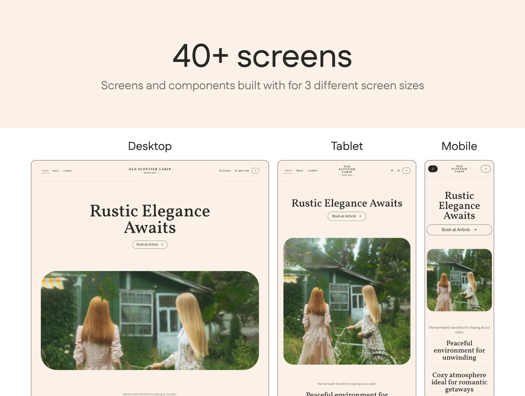 ScottishCabin - Hotel Website UI Kit 3