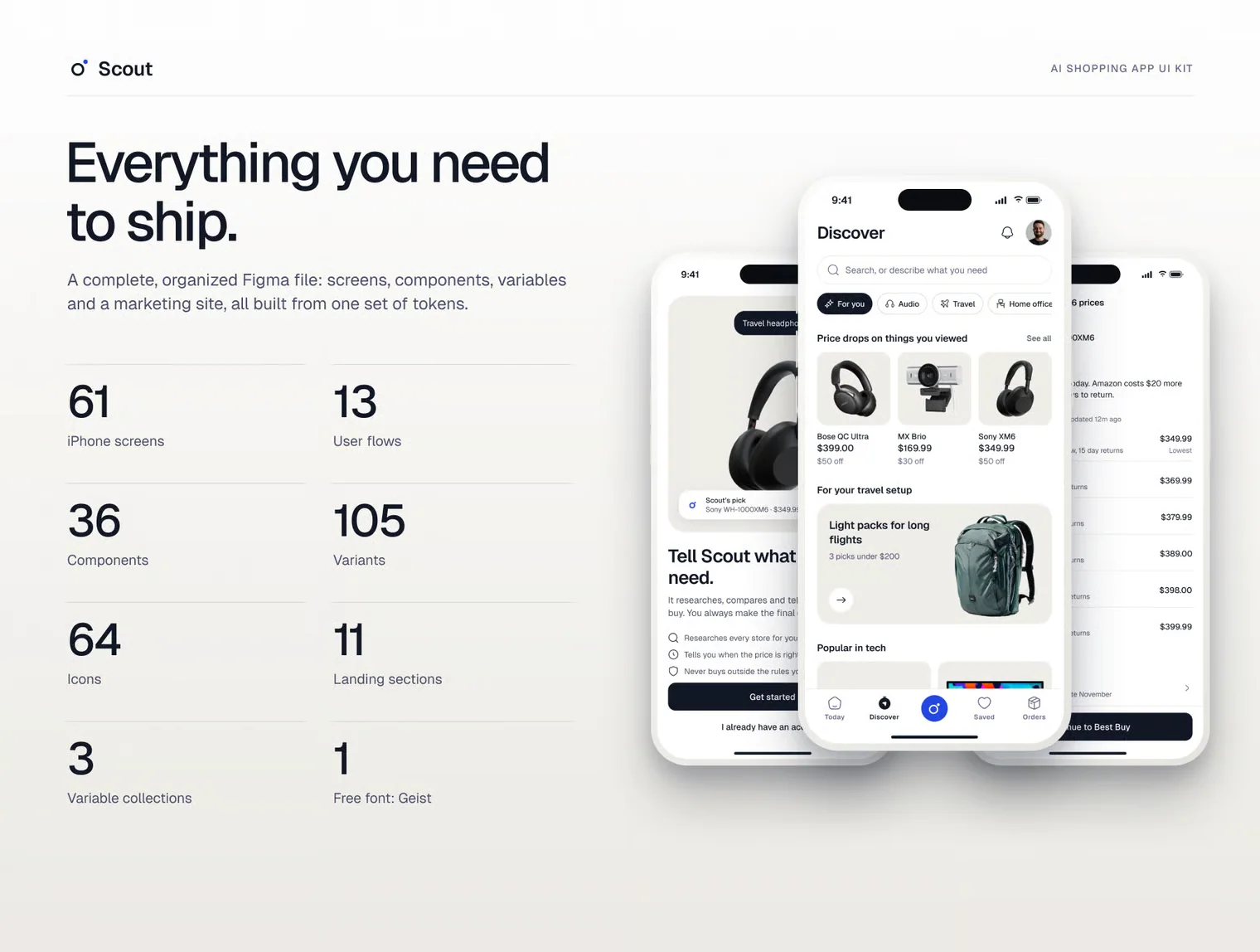 Scout: AI Shopping App UI Kit 2