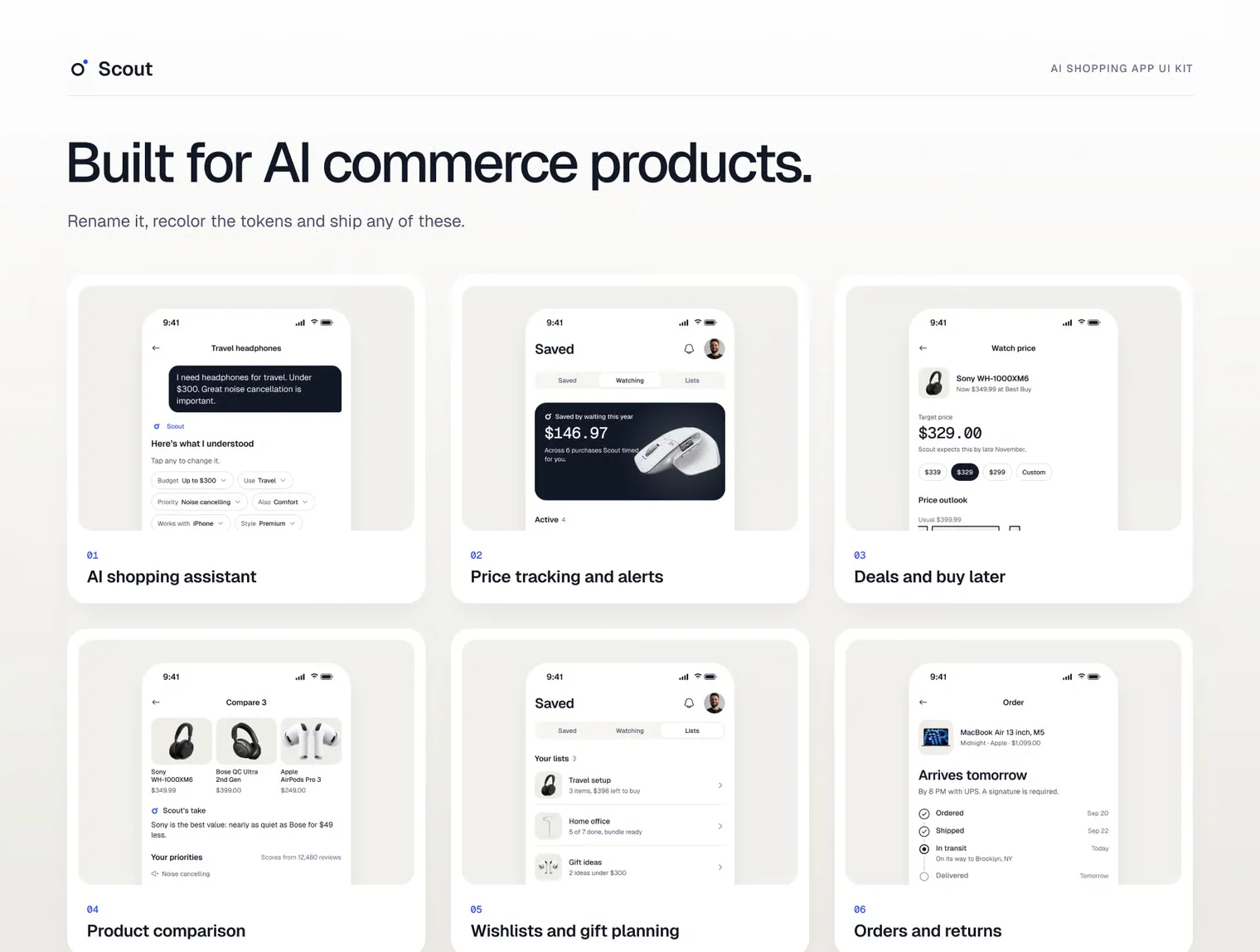 Scout: AI Shopping App UI Kit 3