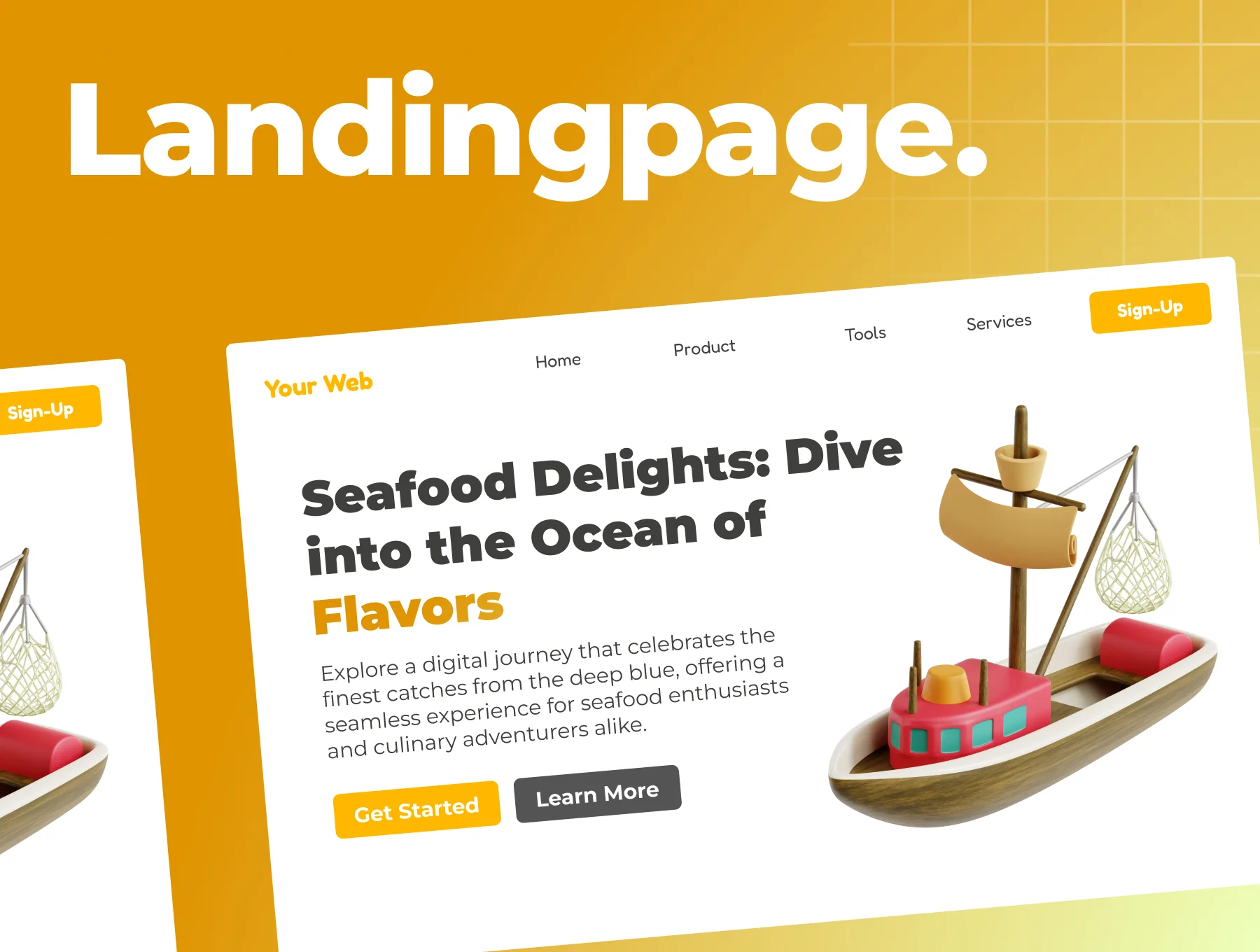 Seafood 3D Icon Set 4